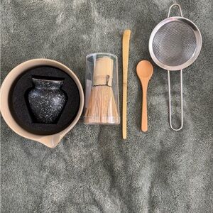 Ceramic Matcha Tea Set with Bamboo Accessories